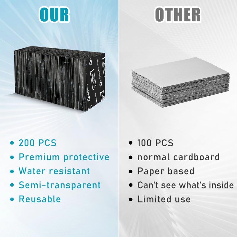 Coolrunner 200 Pack Trading Card Shipping Protector Coolrunner 3.5"" x 4.5"" Plastic Card Protectors Card Mailers durable Card Savers for Trading Cards Hard Plastic Flats for Card Breakers, Black - Image 3